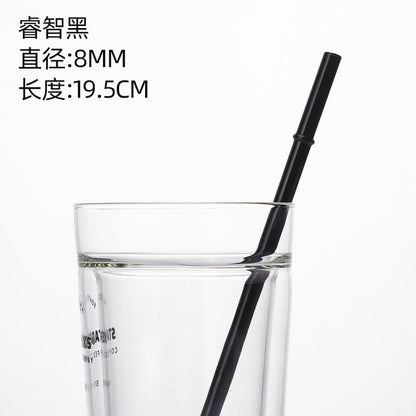 Eco-Friendly High Borosilicate Glass Straw Durable Heat-Resistant Starbucks Kids Straw 27cm Customized