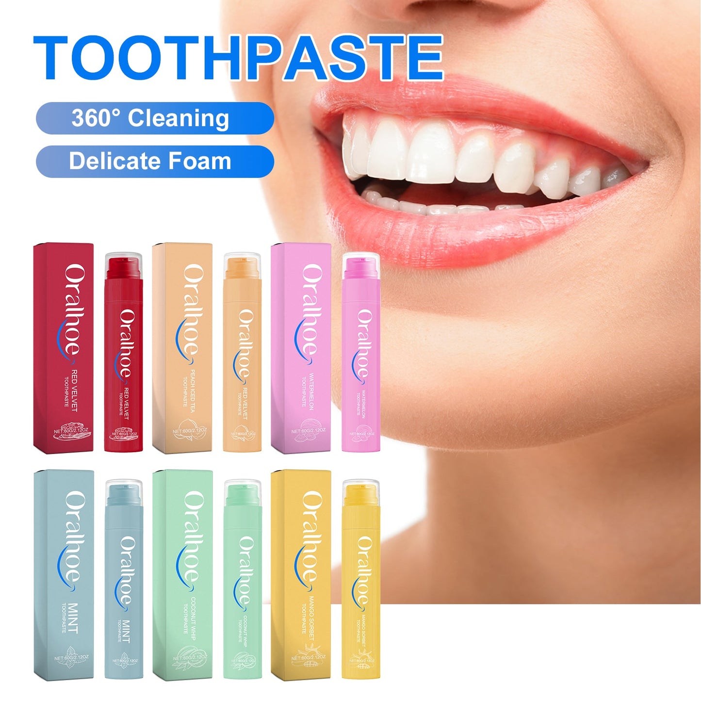Red Velvet Toothpaste, Multi-Flavor Teeth Clean Teeth Yellow Tartar Fresh Breath Beautiful Teeth