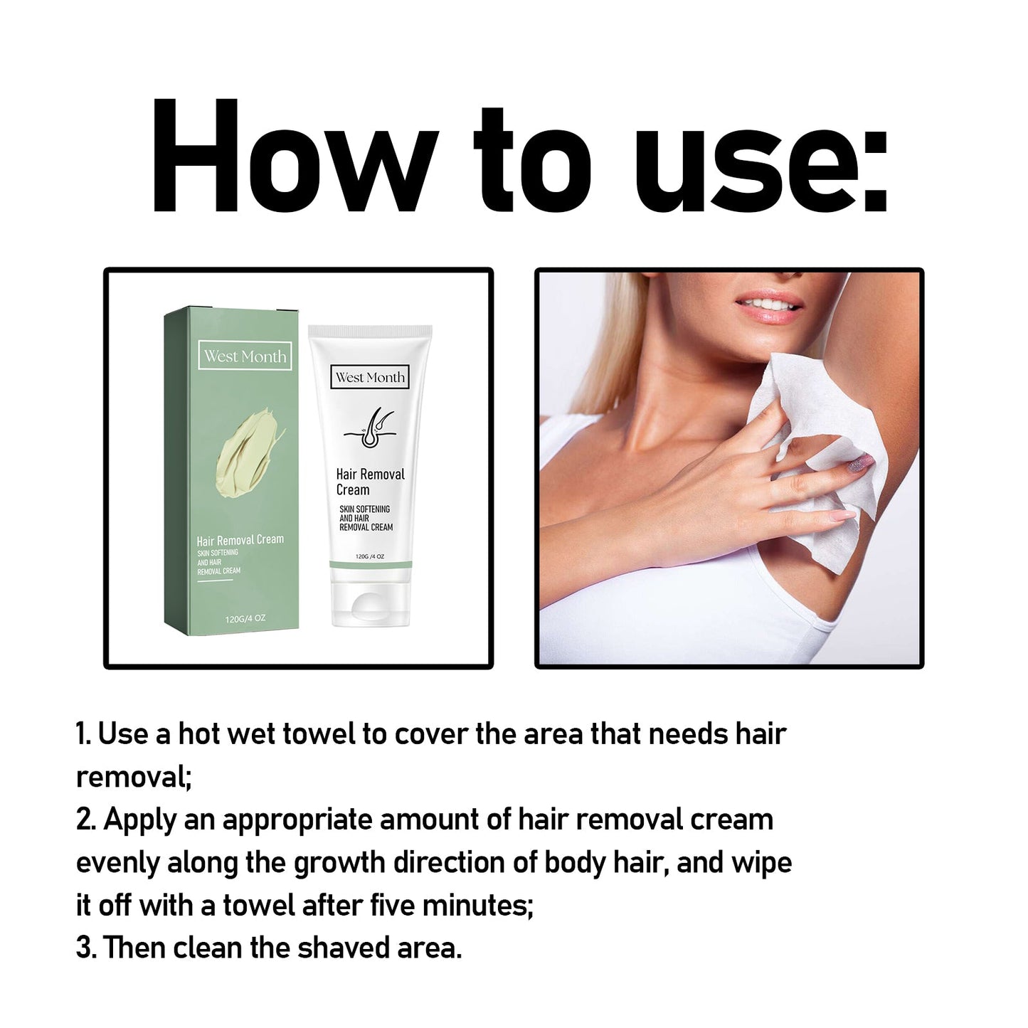 Hair Removal Cream, Full Body Underarm Lip Gentle Depilation Does Not Stimulate Smooth And Delicate Skin