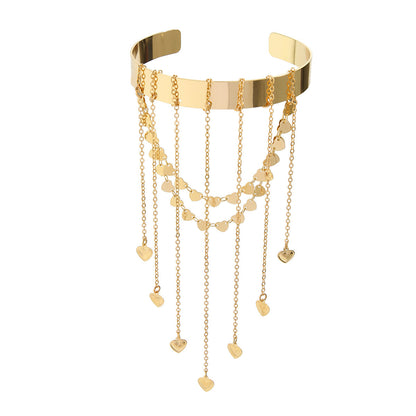 Western style beaded tassel arm chain jewelry Bohemian love arm bracelet for women