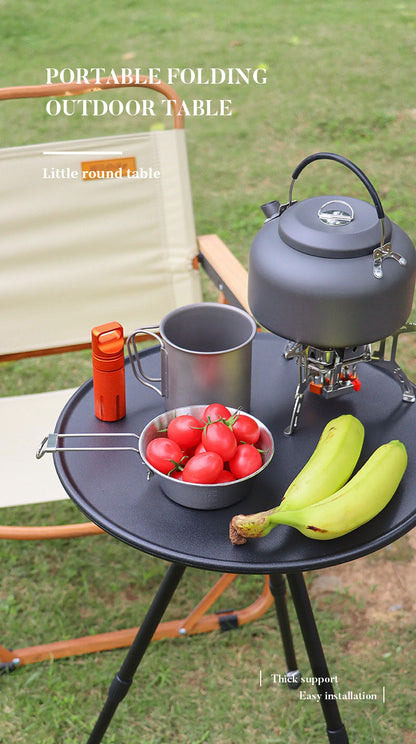 Outdoor Furniture Balcony Lightweight Portable Aluminum Height Adjustable Small Round Outdoor Folding Picnic Camping Table