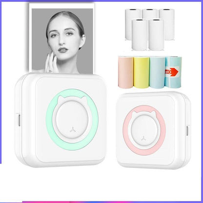 Portable Mini Thermal Printer Wirelessly BT 203dpi Photo Label Memo Wrong Question Printing With USB Cable Imprimante Portable