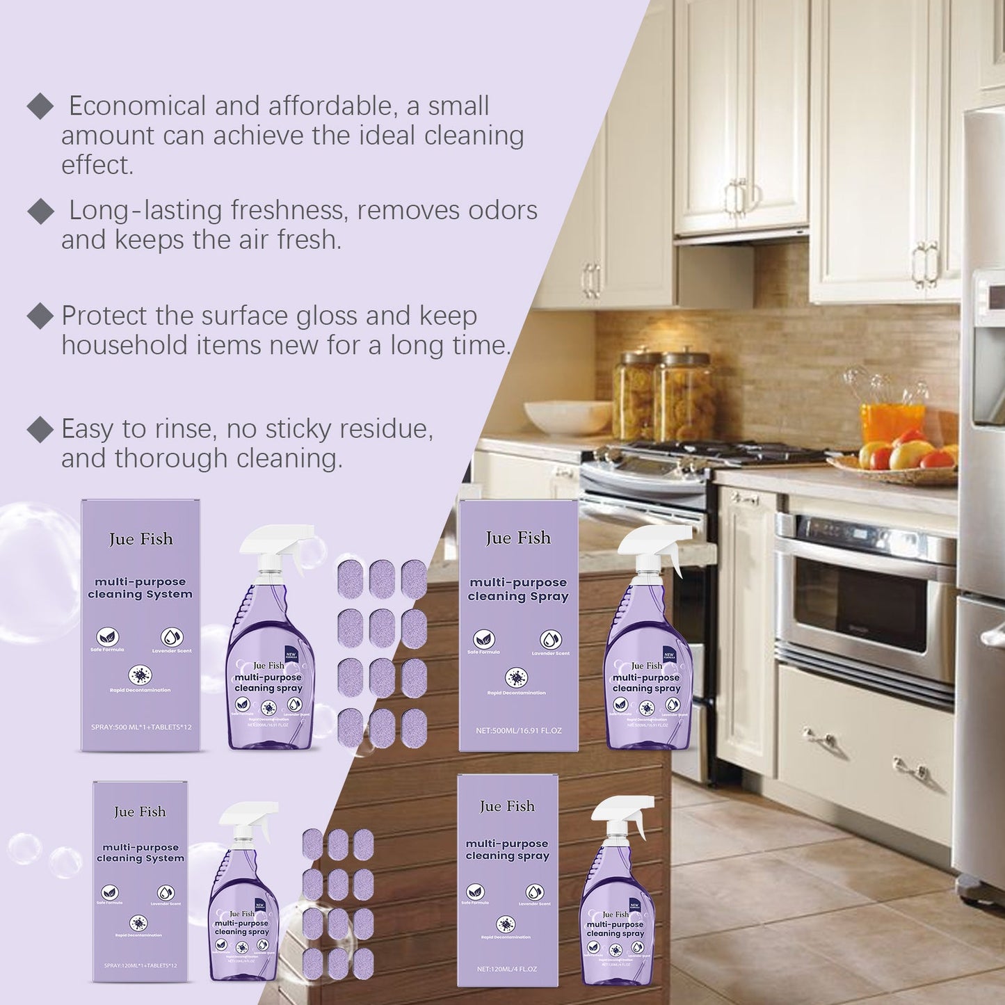 Multi-Purpose Cleaner Easily Cleans Grease Stains On Cooktops And Utensils