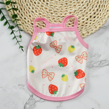 Pet supplies pet clothes cute fruit camisoles tank tops breathable pet sunscreen mosquito and insect repellent products