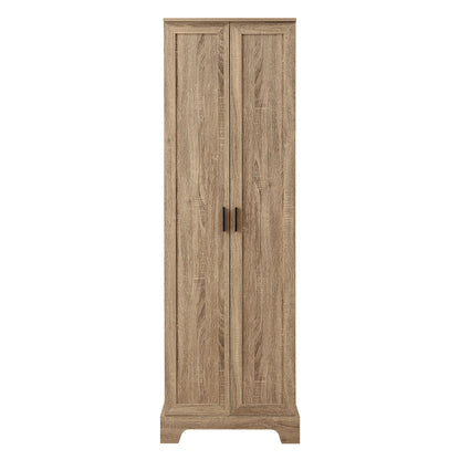 Storage Cabinet with Two Doors for Bathroom, Office, Adjustable Shelf, MDF Board, Brown