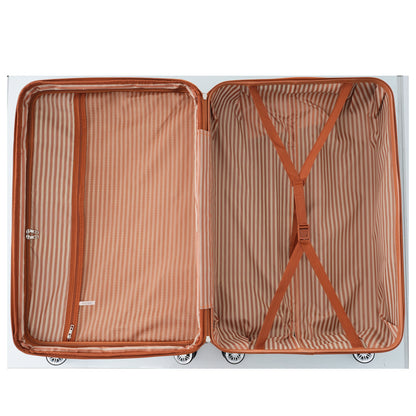 Hardshell Luggage Sets 3 Piece double spinner 8 wheels Suitcase with TSA Lock Lightweight 20''24''28'' Lilac + ABS