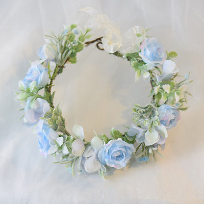 Mori Flower Bridal headdress garland modeling headdress photo wedding dress hair accessories Bridesmaid accessories holiday head