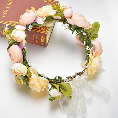 Bohemian floral hairband bride photo shoot bride hair accessories