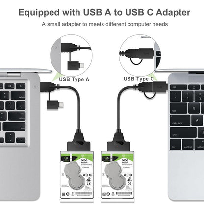 USB 3.0 USB C to SATA Easy Drive Cable Hard Disk Adapter Cable 2-in-1 Easy Drive Cable 50CM