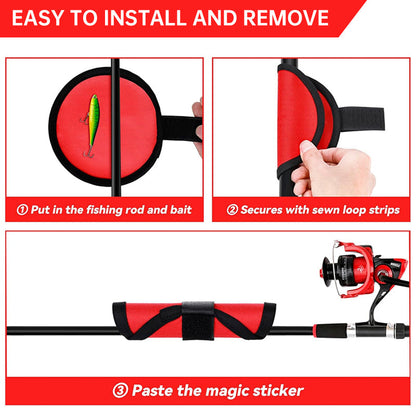 6 - piece set of 5.9 - inch lure wraps. Doubles as covers, gloves, hook protectors. Keeps anglers safe while fishing.