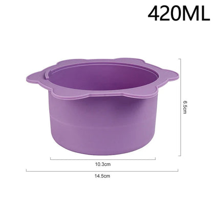 Wax Warmer Heat-resisting Replacement Silicone Bowls Hair Removal Wax With Stirring Stick Non-Stick Pan Hair Removal Tool