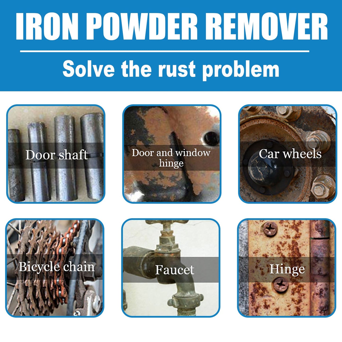 HOMONTH Iron Powder Remover, Decontamination Refurbishing Spray For Metal Parts Of Bicycle Wheels