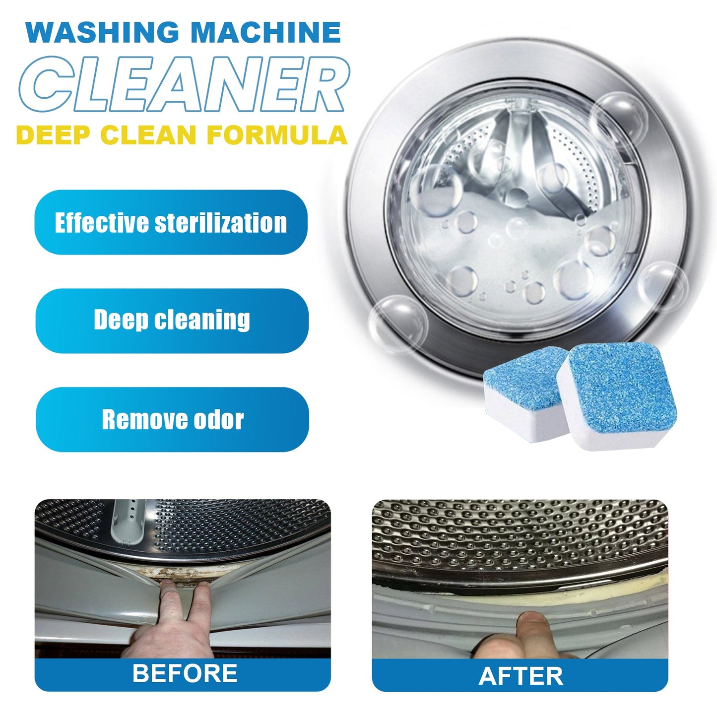 Washing Machine Deep Cleaning Tablets, Drum Type Laundry Tank Dirt Cleaning Smell Cleaning Sheet