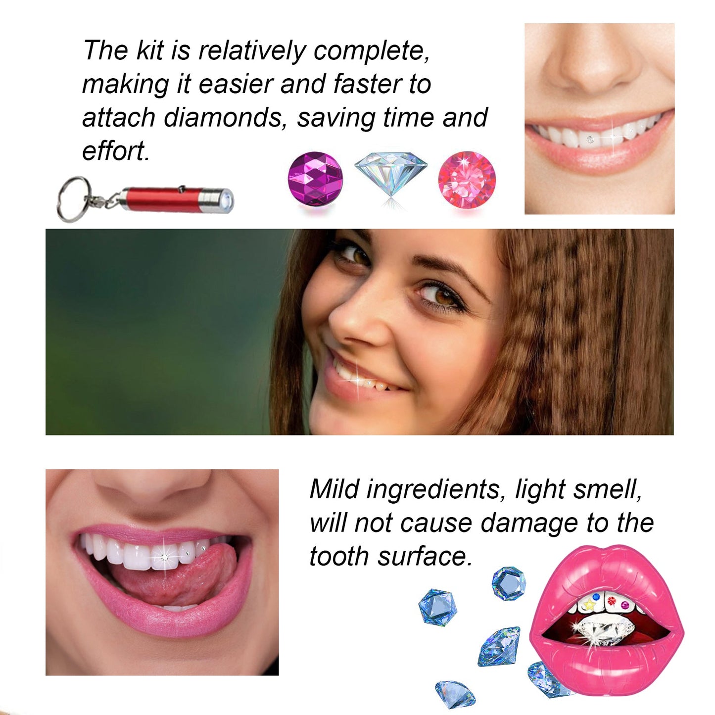 Tooth Gem Kit, European And American Style Hip Hop Style Dental Drill Jewelry DIY Dental Drill Set