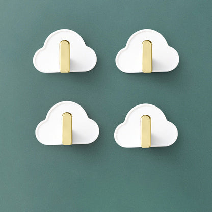 Light Luxury Paste Cloud Sticky Hook Strong Viscose Punch-Free Hook Wall Hanging Traceless Hook Key Hook 4pcs