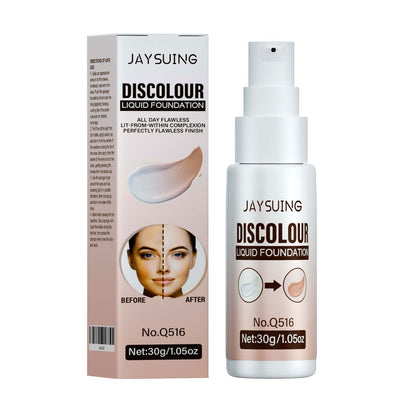 Warm Up Liquid Foundation, Skin Tone Liquid Foundation Brightening Portable Concealer Lasting And Not Easy to Fade