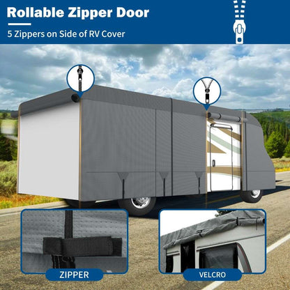 Umbrauto RV Cover Class C Upgraded 7 Layers Anti-UV Top Panel Motorhome Cover，Gray