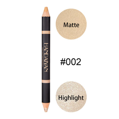 HANDAIYAN Double Head Eyebrow Dual Purpose Pen Eyebrow Bone Raised Bright Bottom High Gloss Face Brightening Concealer Pen
