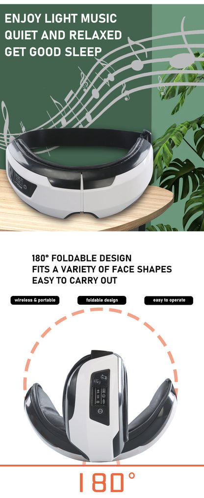 Eye Massager Vibration Therapy Air Pressure Heating Massage Relax Health Care Fatigue Stress Bluetooth Music Improve Vision
