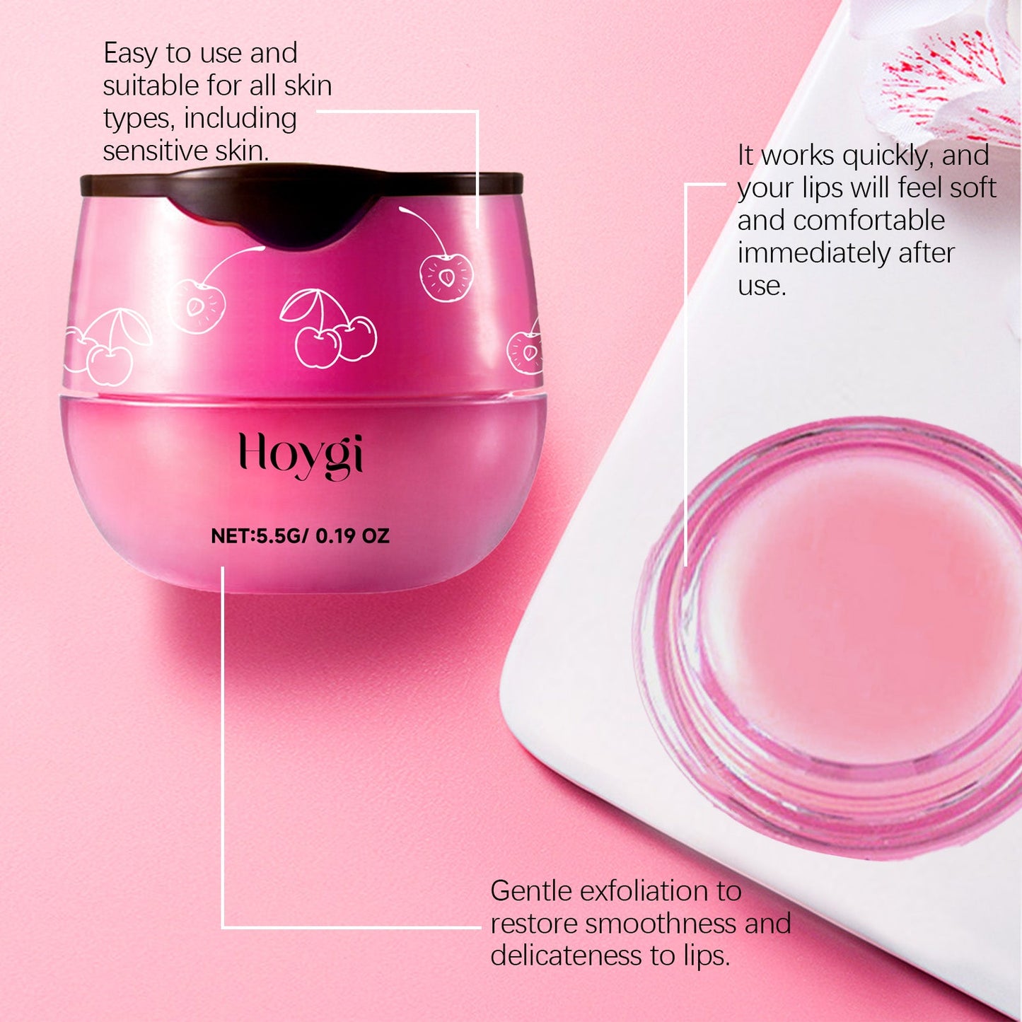 Cherry Lip Mask, Lip Repair, Anti-Cracking, Moisturizing And Fading Lip Lines Lip Care