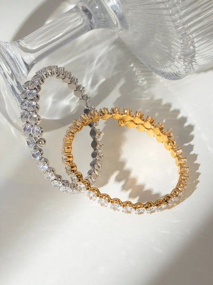 Stainless Steel Inlaid Zircon Bracelet