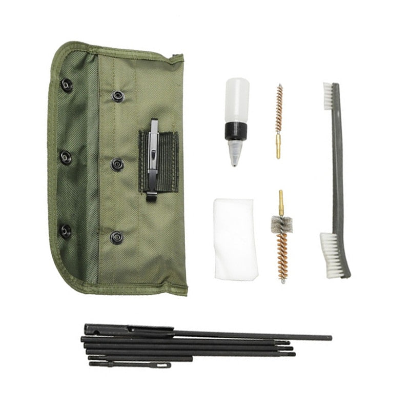 Airsoft M4 M16 Rifle Gun Cleaning Kit 10 Pieces .22 .30cal 5.56mm Brushes Set Clean Rod Convenient Nylon Case Hunting Accessory