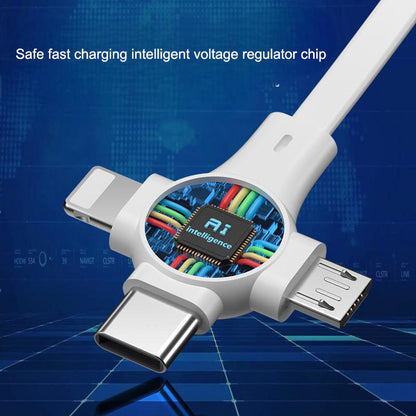 Mobile phone three in one data cable, retractable charging cable, one to three