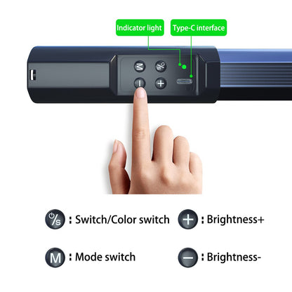 RGB Colorful LED Stick Fill Light Handheld 3200K-5600K LED Flash Light stick Speedlight Photographic Lighting