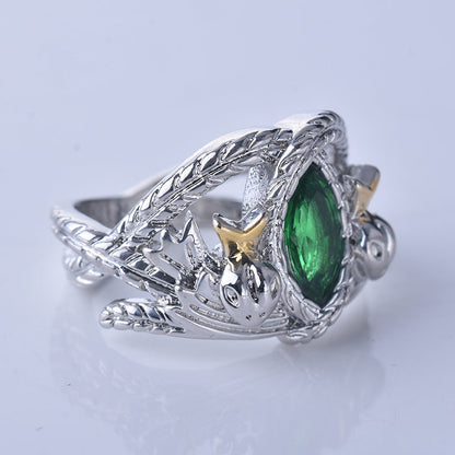 Plated with s925 Silver Mighty Ring, Aragon Ring, Barakh Ring, European and American Ins Two tone Ring