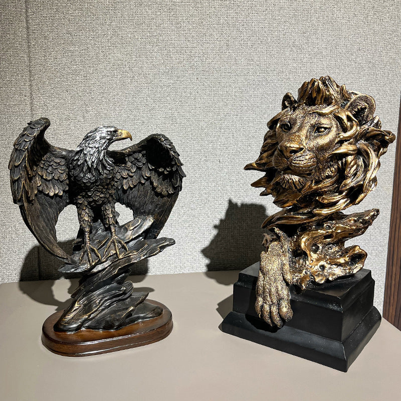 Creative Lion Head Decoration Home Living Room Resin Wine Cabinet Decoration