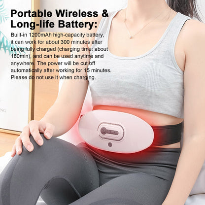 EMS Waist Massager Heating Pad for Back Pain Heat Belly Wrap Belt with 5 Modes Auto Shut Off for Lumbar Abdominal Leg Cramps