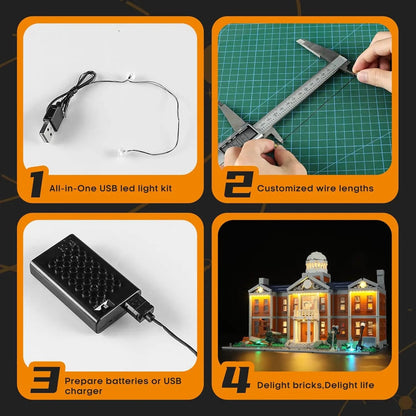 Yearicks compatible with LEGO building block lighting 76294 Xavier Genius Youth School LED decorative lighting