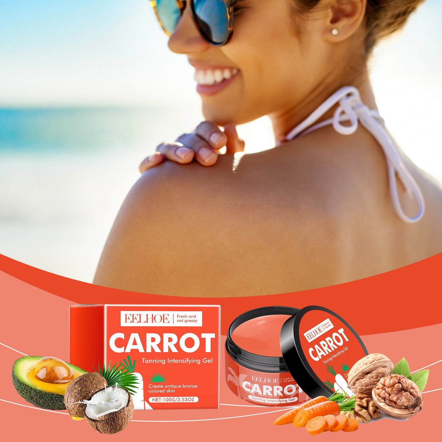 Carrot Black Gel Equalizes Skin Tone And Creates A Healthy Cream For Wheat Skin