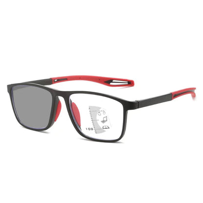 Ultralight Outdoor Photochromic Reading Glasses Fashion Trend Color Changing Progressive Multifocal Eyeglasses Finished Eyewear