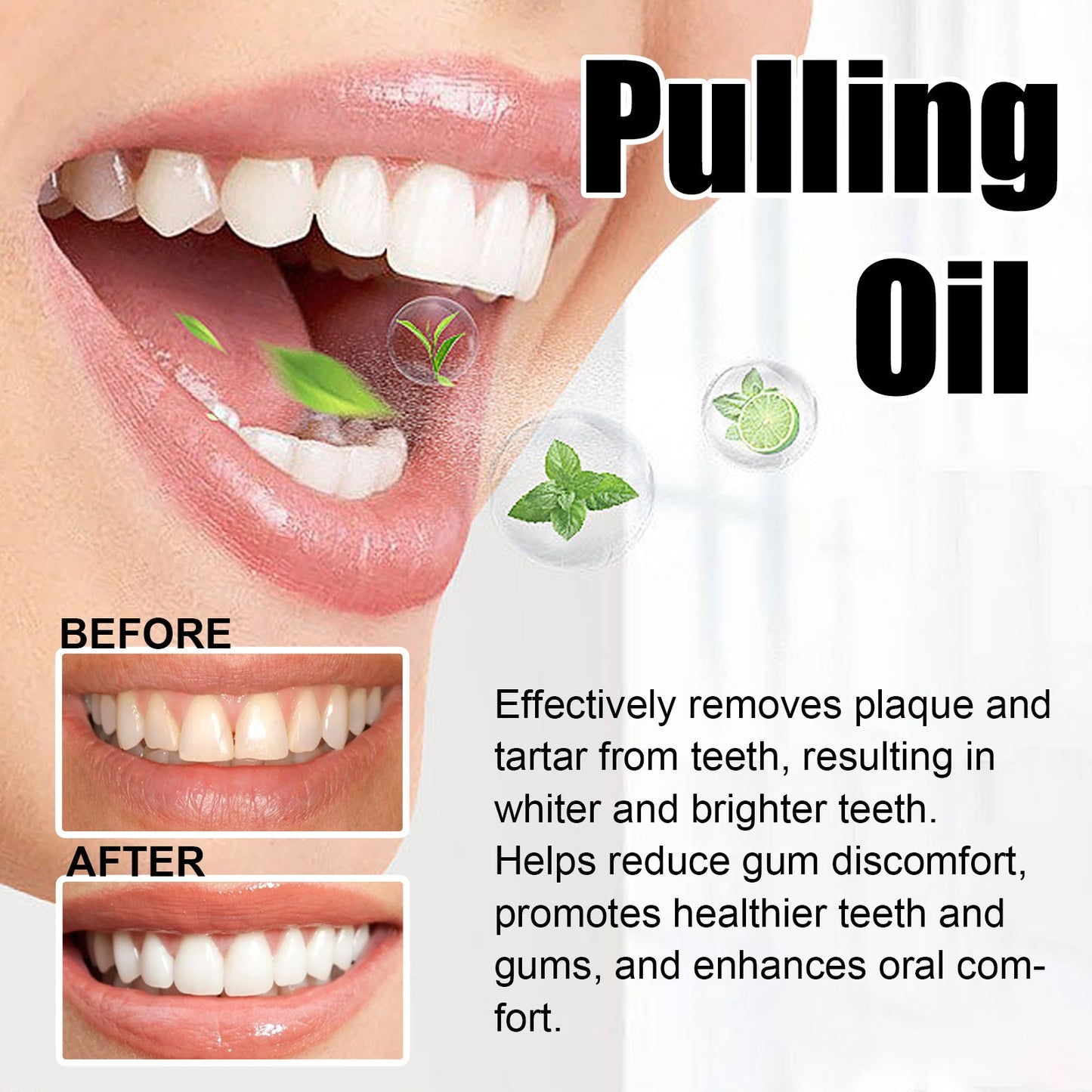 Puling Oil, Clean Mouth Odor Tartar Very Well Protect Teeth And Fresh Breath