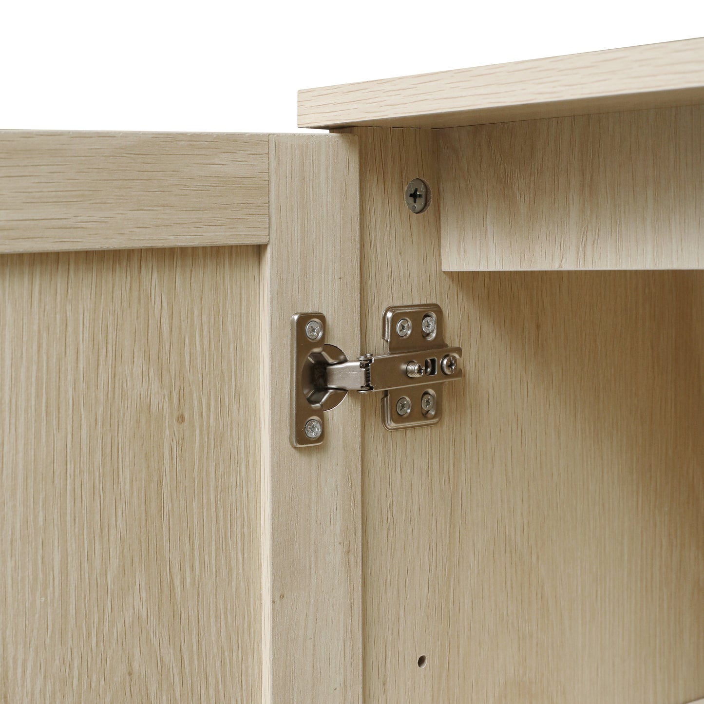 Rattan 4-Door Sideboard , Sideboard Buffet Storage Cabinet,Accent Storage Cabinet , Large Cabinet With 4 Rattan Decorated Doors