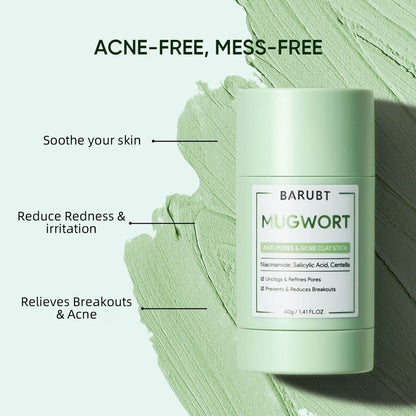 BARUBT mugwort mud mask stick deep cleansing mild blackhead repair facial care smearable mask