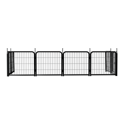 Outdoor dog fence, 8-piece board dog fence. 31 inch portable pet sports fence. Black, 26.3 inches wide x 31.5 inches high.