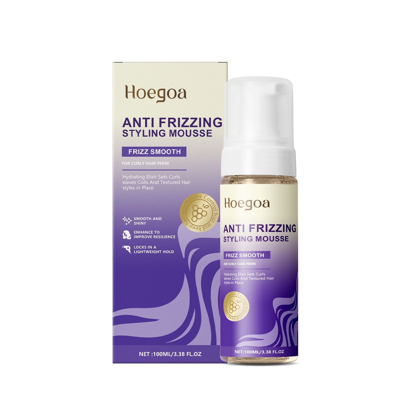 Curls Volumizing And Styling Mousse Curls Styling Shine Confident, Soft And Elastic Curling