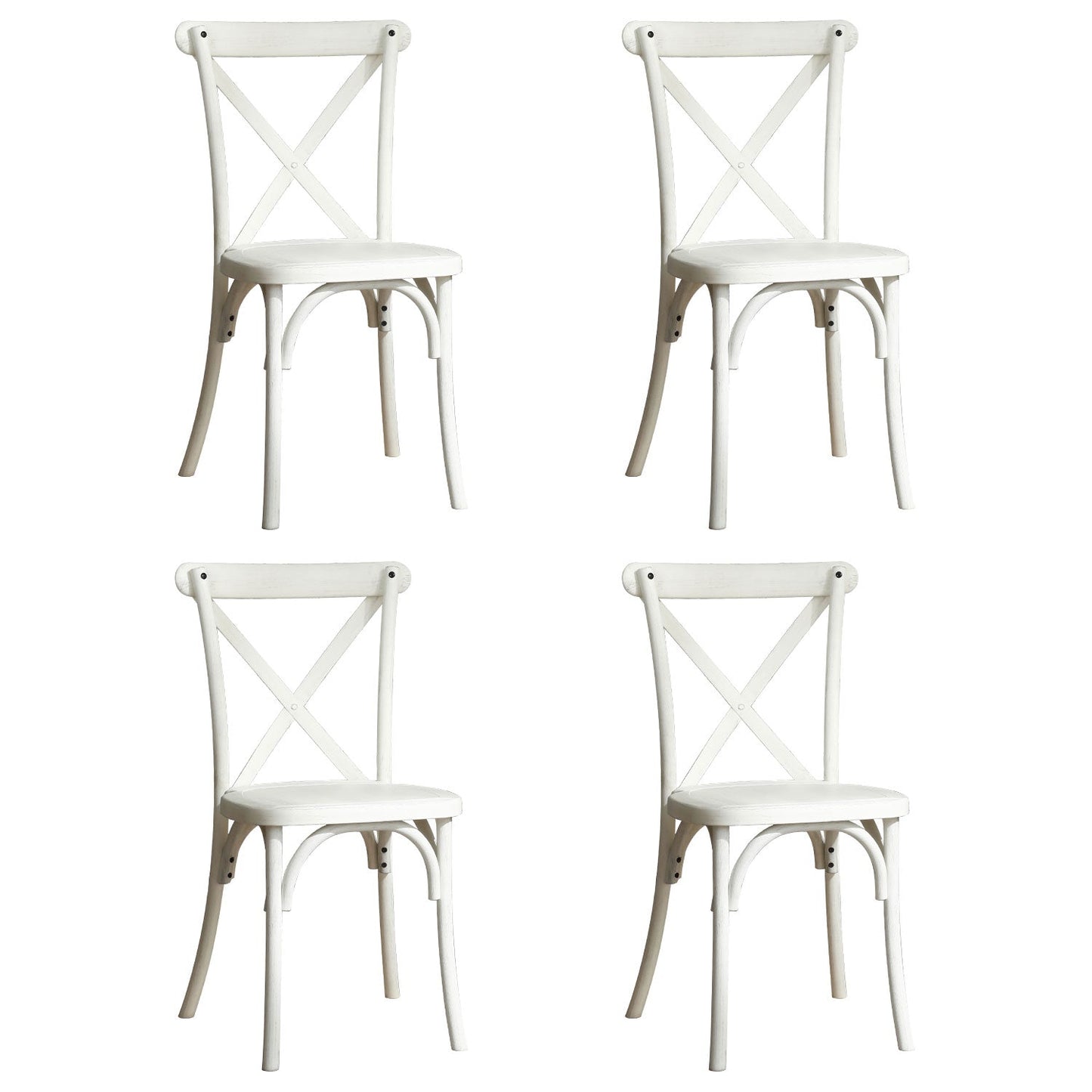 4-Pack Resin X-Back Chair, Mid Century Chair Modern Farmhouse Cross Back Chair for Kitchen ,Lime Wash