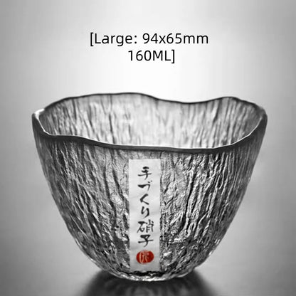 Small personal cup tea tasting cup hammer patterned kung fu heat-resistant glass single cup small cup tea cup