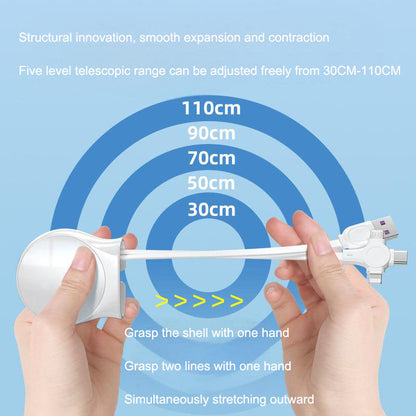 Mobile phone three in one data cable, retractable charging cable, one to three