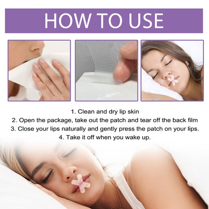 Sleep Anti-Snoring Tape, Open Mouth Breathing Physical Expansion Pamper Sleep Anti-Snoring Patch