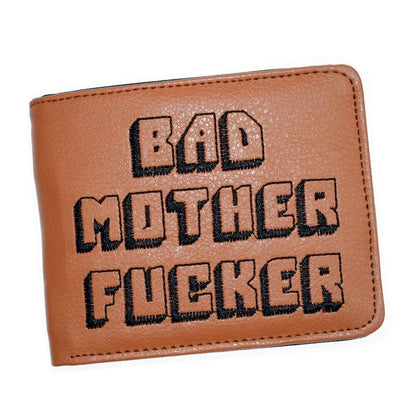 Pulp Fiction Jules Wallet with zipper Coin Pocket Bad Mother Letters Boys Wallet Card Holder Vintage Gift Purse