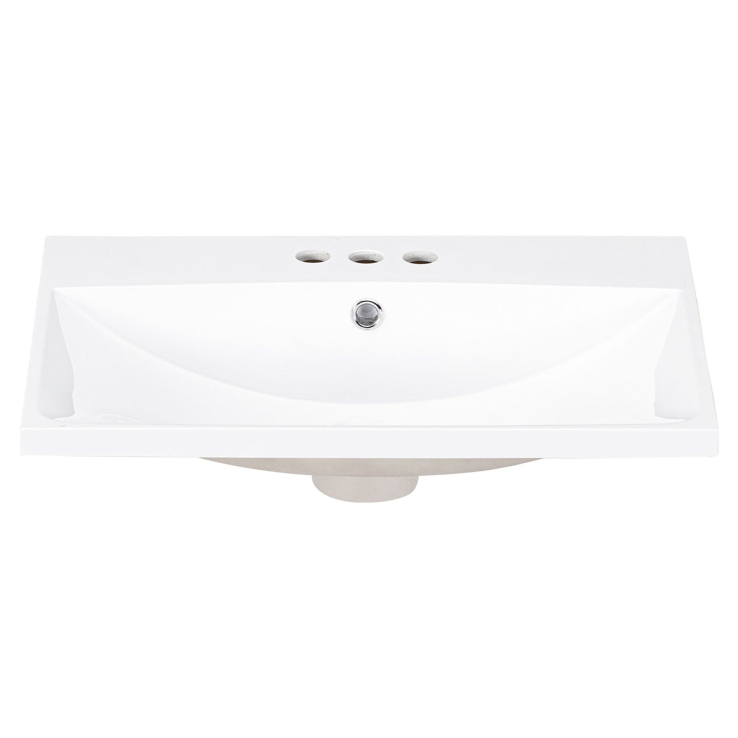 24" Bathroom Vanity Top Only White Basin 3-Faucet Holes  4" Faucet Available Ceramic
