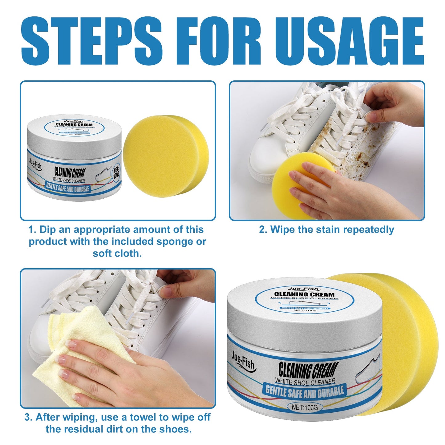 Small White Shoes Cleaning Cream, Strong Decontamination Cleaning Cream Wash Sports Canvas Shoes To Remove Stains