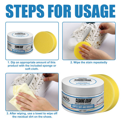 Small White Shoes Cleaning Cream, Strong Decontamination Cleaning Cream Wash Sports Canvas Shoes To Remove Stains