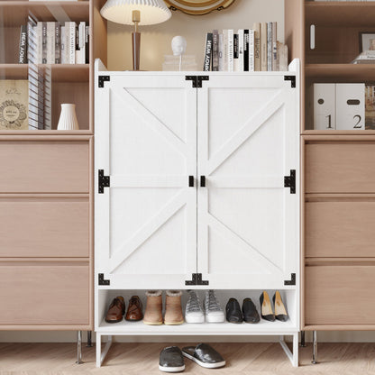 Shoe Cabinet with Doors, 6-Tier Shoe Storage Cabinet with Adjustable Shelves, Wooden Shoes Rack Shoe Storage Organizer