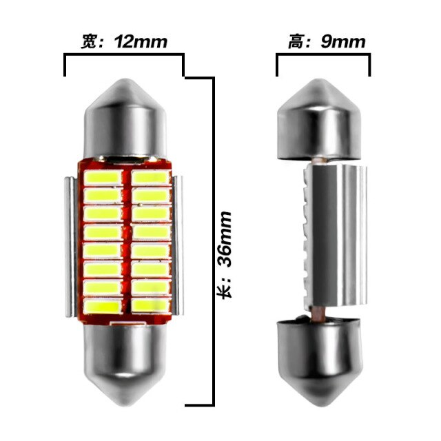 Festoon 31mm 36mm 39mm 42mm LED Bulb C5W C10W Super Bright 4014 SMD Canbus Error Free Auto Interior Doom Lamp Car Styling Light