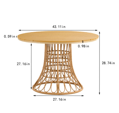 Outdoor dining simple bamboo chair table